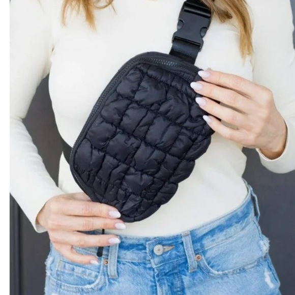 Black Quilted Crossbody Bag - Picture 1 of 5